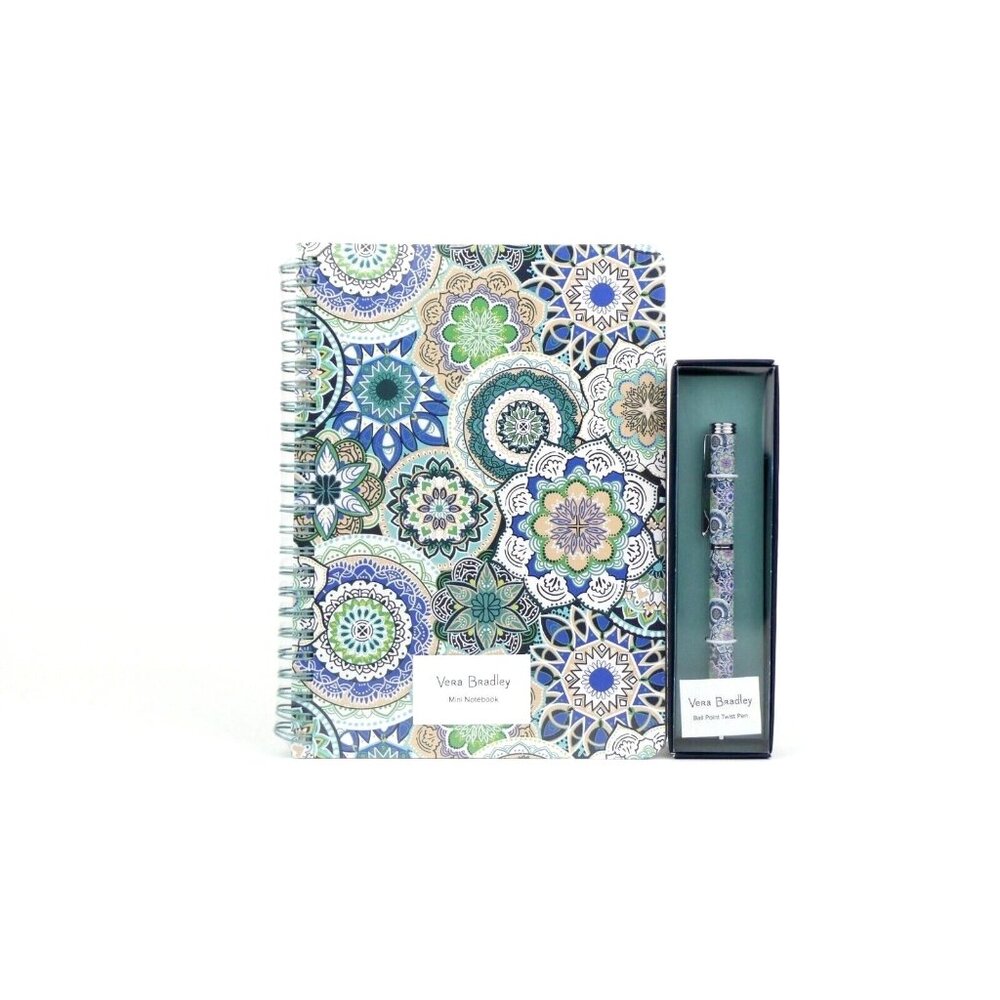Vera Bradley Sketched Medallion Mini Spiral Notebook & Ball‎ Point Pen Set NWT